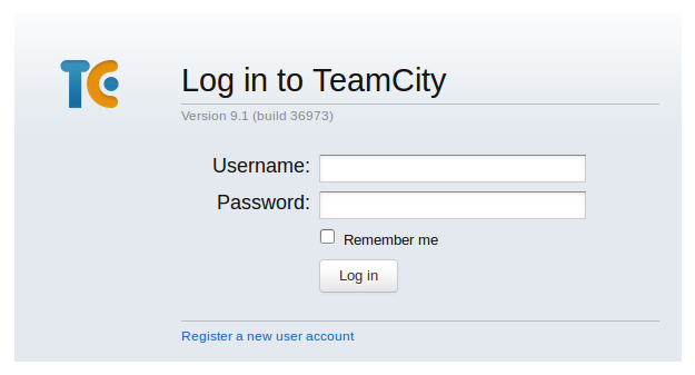 TeamCity login screen